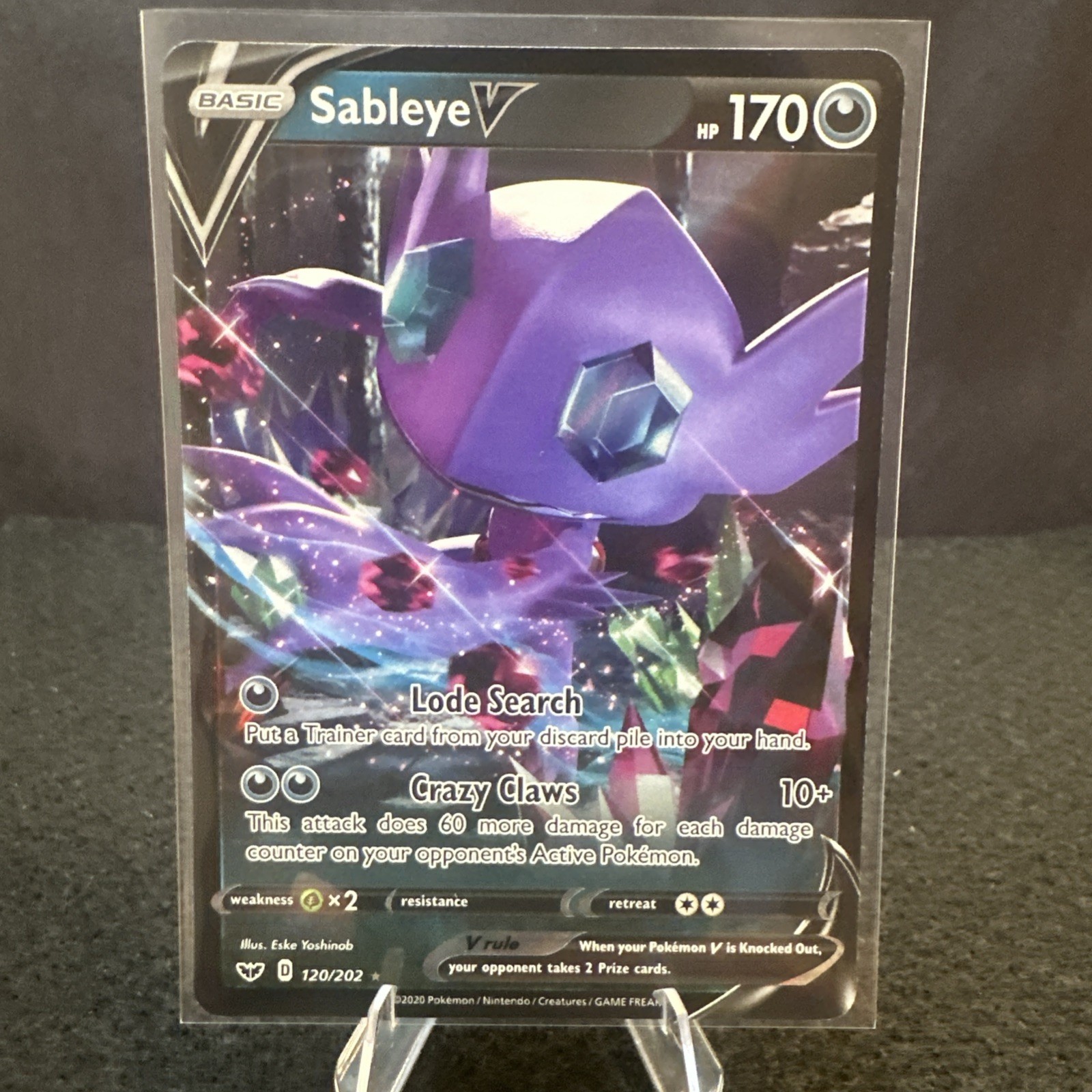 Sableye V 120/202 Sword & Shield Base Set Ultra Rare Pokemon TCG Card NM