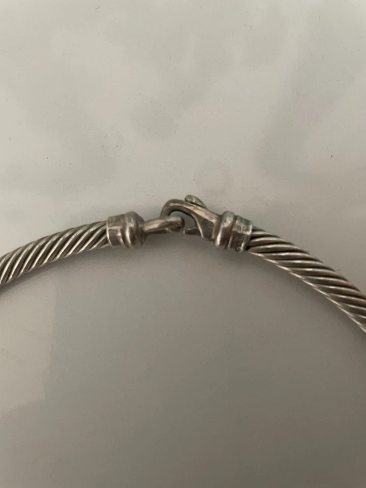 David Yurman Triple X~Station Classic Cable~Choker Necklace~925 &14K 585 Gold  - Image 3 of 4