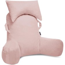 Portable Reading Pillows with Headrest for Bed Sitting Up Pink Oeko-Tex , Vel...