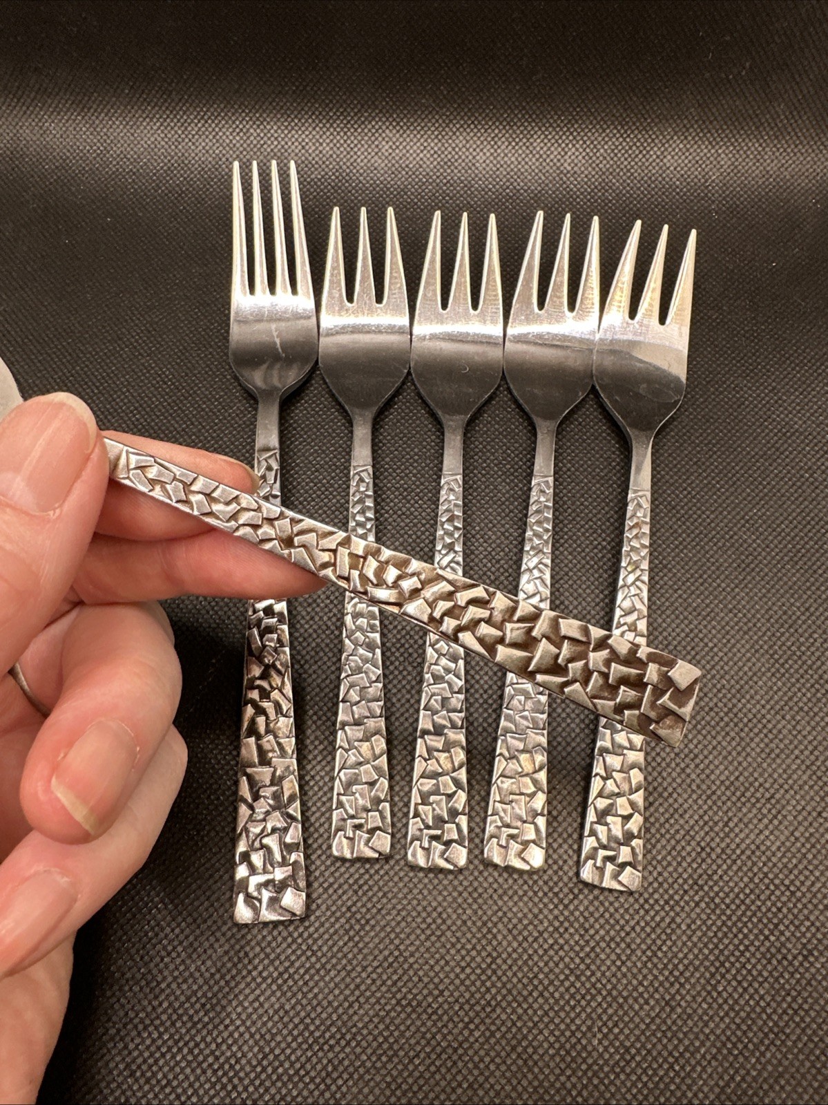 National Pamplona Stainless Steel Flatware Set 6 Forks Made In Japan