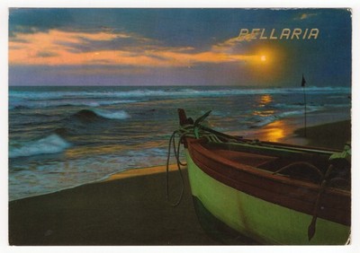 Bellaria - Boat on the Beach at Sunset - Rimini - ITALY (70s)
