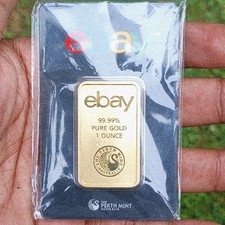 The Perth Mint 1 oz Gold Bar 0.9999 Fine Fineness 99.99% Pure Gold Bullion 2700.00 per troy oz