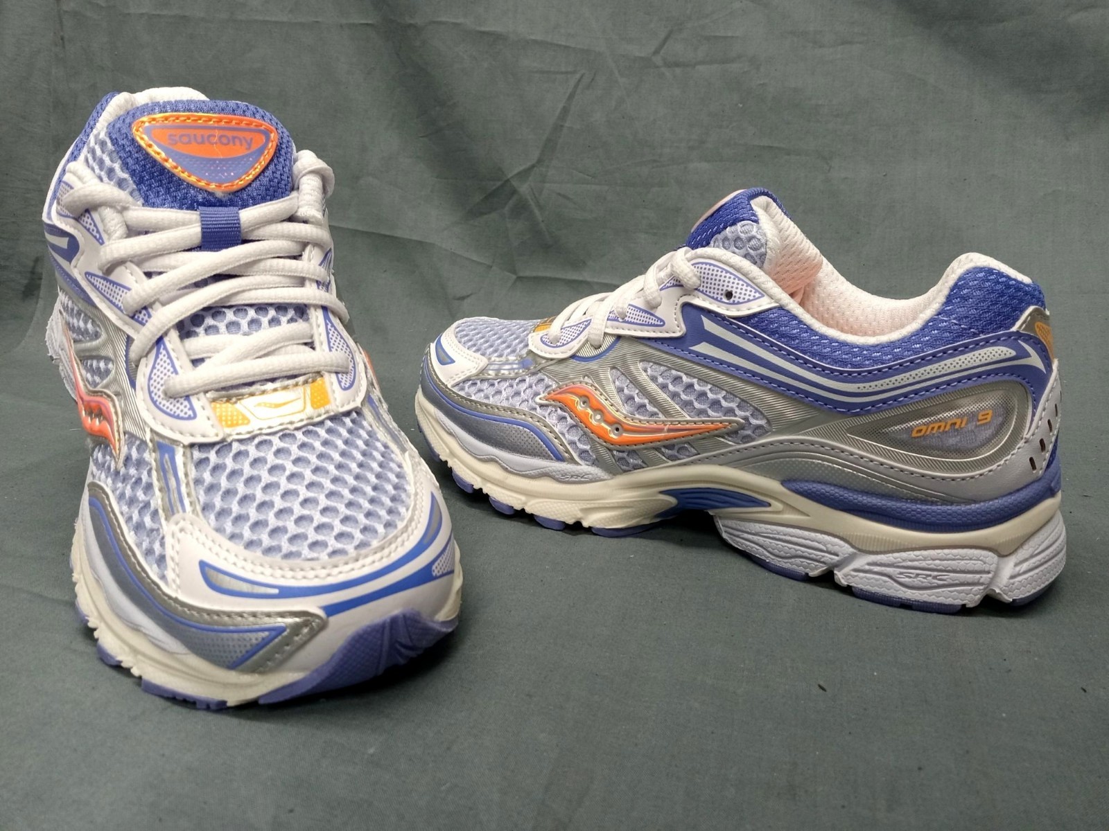 Saucony ProGrid Omni 9 Speed Shades Orange Blue Girls Size 1