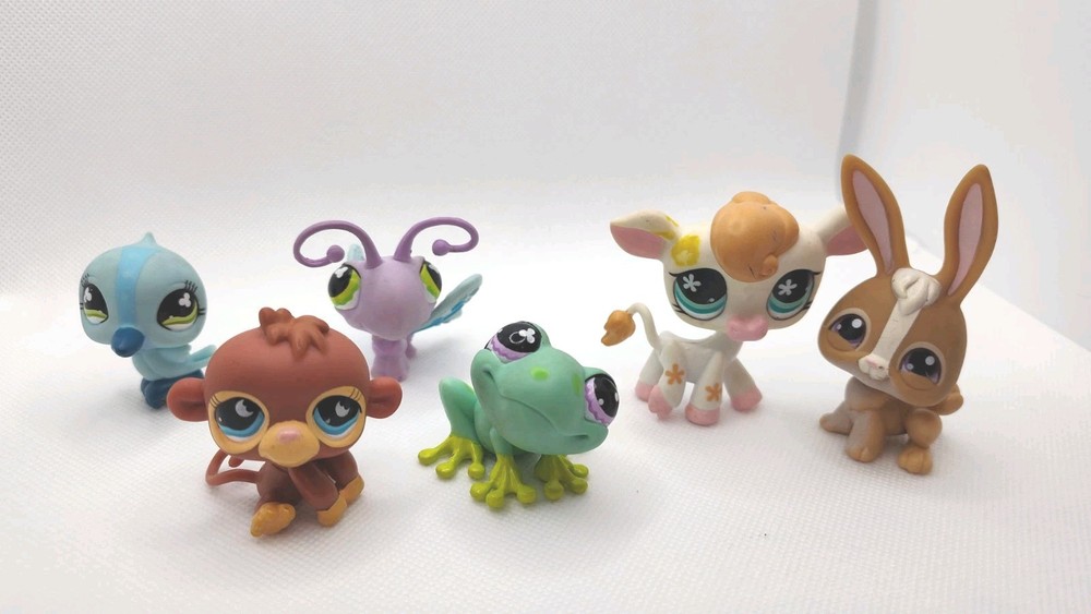Littlest Pet Shop Hasbro Toy Figurines 6 Animals #853 #846 #479 #28 #478 #877