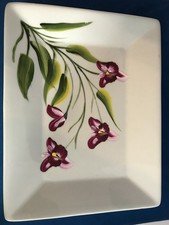 9x12 Handpainted Pink Orchid Porcelain Platter