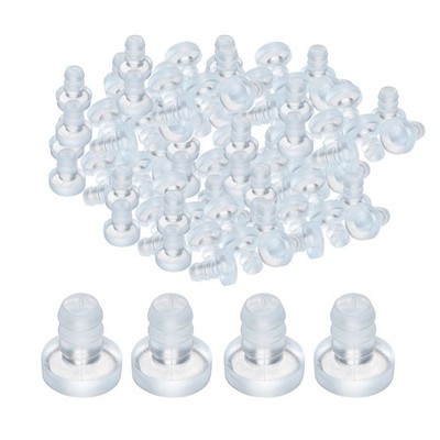 100 Pcs Glass Table Top Bumpers with Stem, 8.7mm/0.34'' Pad for 5mm/0.2'' Hole