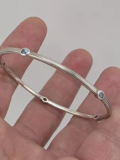 LAGOS CAVIAR STERLING SILVER 925 BLUE TOPAZ GEMSTONE BRACELET