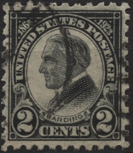 USA 1923 Sc#610 2c black, Harding Memorial, perf 10, rotary , used