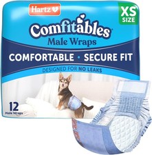 Hartz Comfitables Disposable Male Dog Wraps, Extra Small, 12 Count