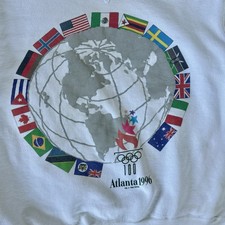 1996 Atlanta Olympics Champion Sweatshirt White Size Large Vintage
