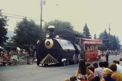 VTG 35mm Photo Slide 70s Hall of Fame Parade Canton Ohio Kitchen Komedy Float