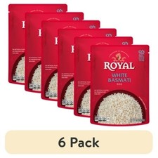  6 pack Authentic Royal Ready-to-Heat Long Grain White Basmati Rice, 8.5 oz
