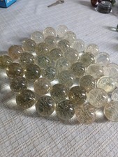 40 Glass Marble With Bubbles .83" Mostly Clear Glass Vtg