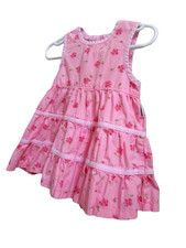 Rare 90's Vintage OshKosh Bgosh pink floral 18 mos infant dress-mint