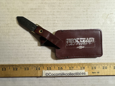 Vintage First Team Chevrolet Leather Luggage Tag