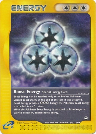Pokemon Card - Aquapolis 145/147 - BOOST ENERGY (uncommon) - NM/Mint