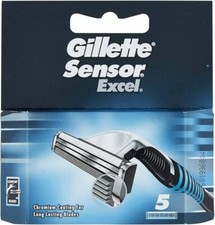 Pack 5 Lames GILLETTE SENSOR EXCEL Recharges de Rasoir Rasage Année 1990 VINTAGE