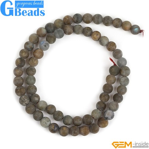 Envío gratuito Cuentas redondas de labradorita arco iris mate piedras preciosas naturales 15" - Imagen 12 de 33