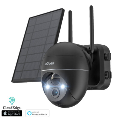 ieGeek 2K Überwachungskamera Aussen Akku 15000mAh Alexa 2.4G WIFI & PTZ 355°