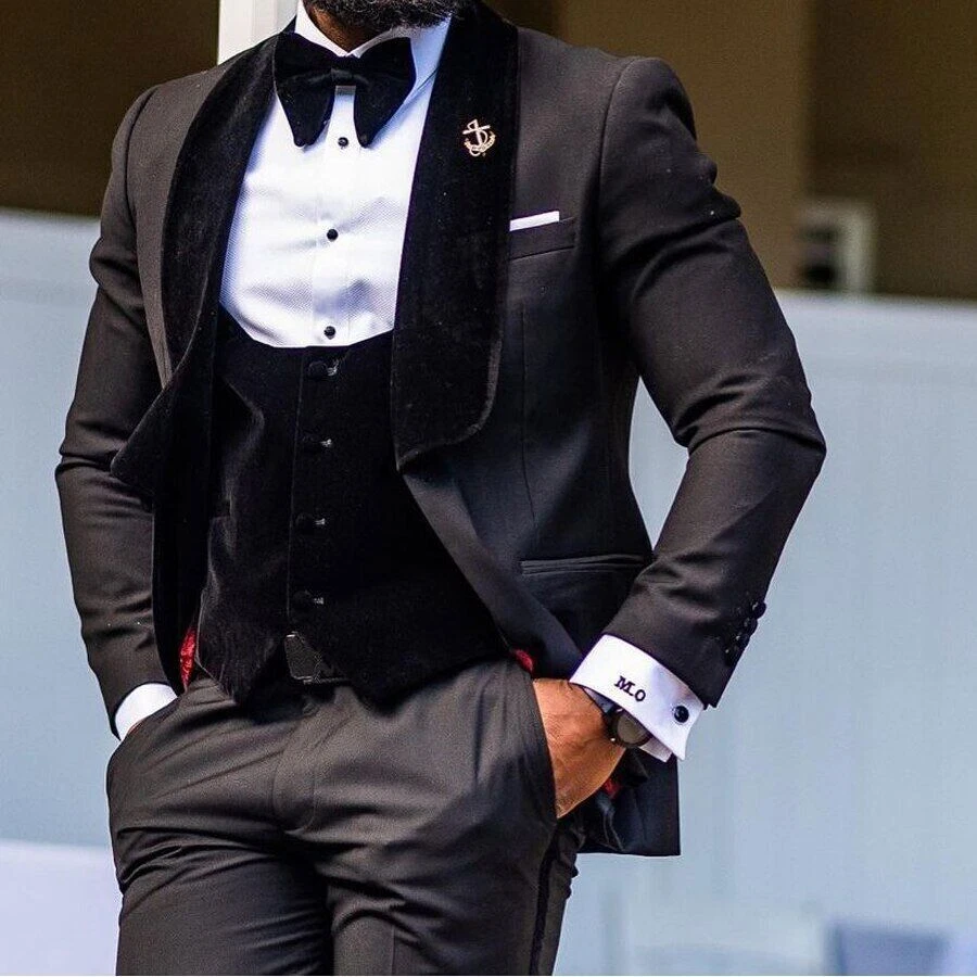 Black tuxedo velvet hot sale lapel
