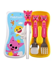 Pinkfong Baby Shark Children Cutlery Spoon Fork Practice Chopsticks Set Korea