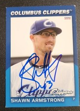 Shawn Armstrong Signed 2016 Choice Columbus Clippers Card Cleveland Guardians