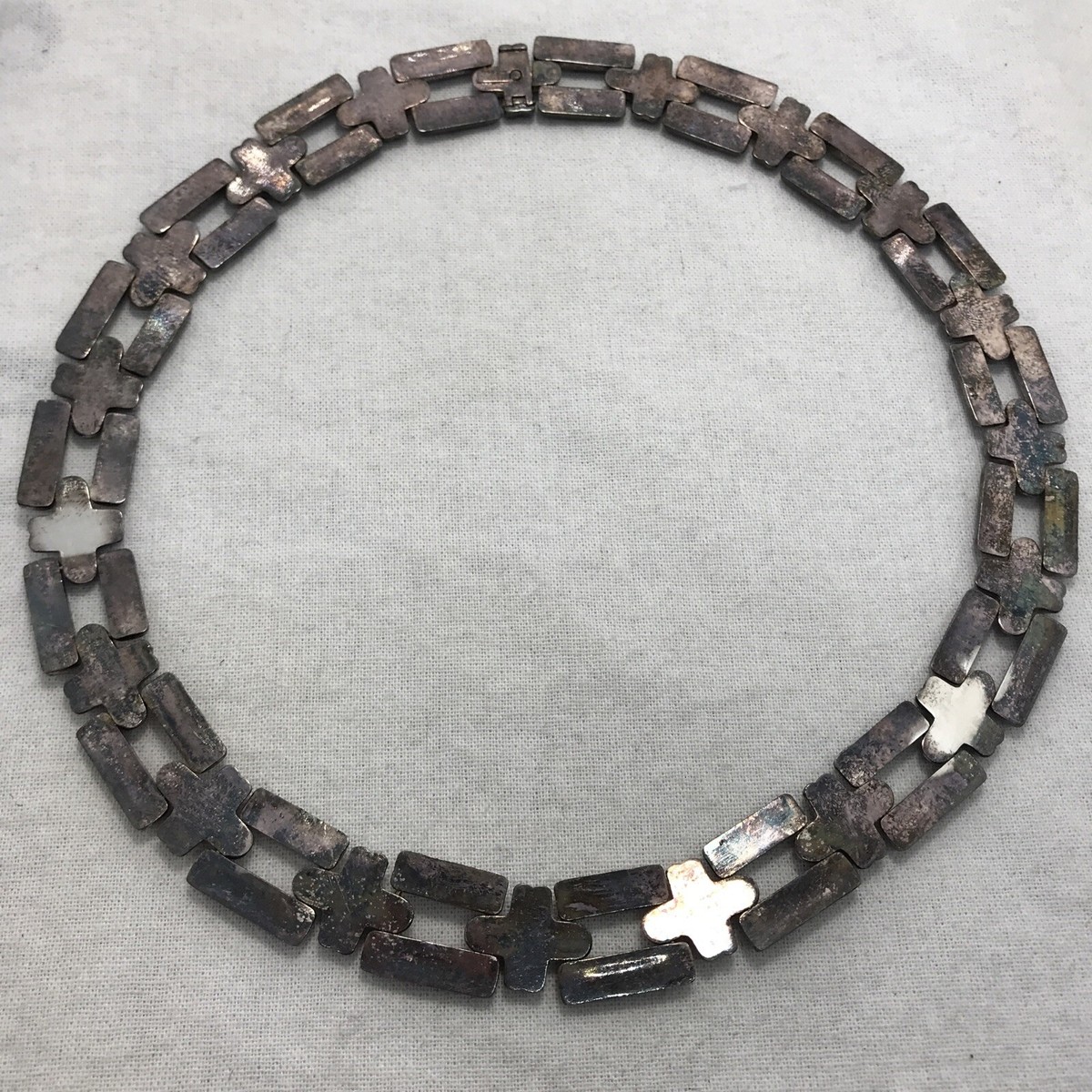 Vintage *713 VI Italy 925 Sterling Silver Unique Link Design