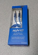 AUVIO Heavy Duty 3ft Stereo Audio Aux Gold Tip Cable 1/8"(3.5mm) blue 4200689
