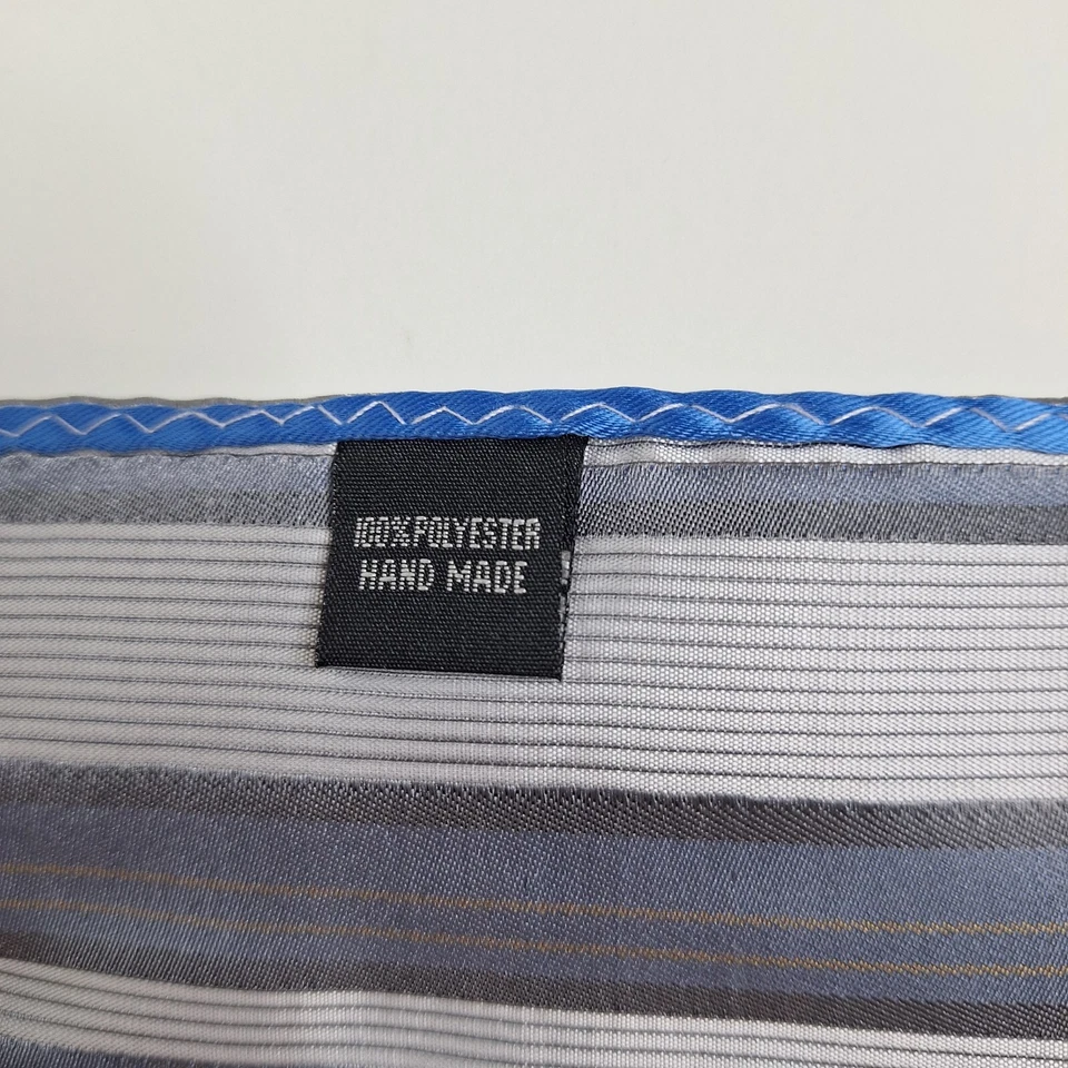 Men's Pocket Square 10" Handkerchief Striped Navy/light blue/silver/Yellow - Image 4 of 4