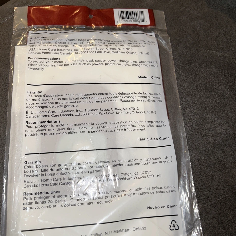 2 pacotes de sacos de aspirador de pó com vasilha para cuidados domiciliares Kenmore 5011 - Imagem 3 de 3