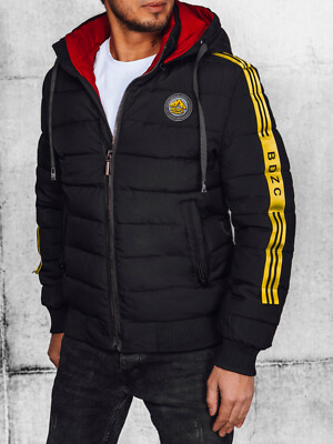 Herren Steppjacke Winterjacke mit Kapuze Herrenjacke Sportjacke Basic DSTREET