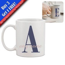 Personalised Tea Coffee Hot Drinks Mug with Initial and Name Design