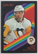 2023-24 O-Pee-Chee OPC Jan Rutta #281 Penguins Retro Black Border SN# /100