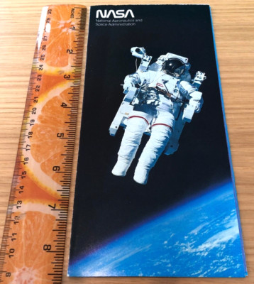 Space Shuttle Challenger poster 12 x 17'' on folded NASA brochure pre-1986