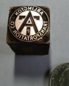 Arlington Transportation Co. - Antique Letterpress Printing Block