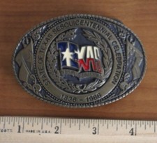 Texas State Sesquicentennial Commemorative Brass Belt Buckle 1836-1986 Numbered