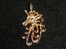 10K SOLID YELLOW GOLD DIAMOND-CUT UNICORN PENDANT