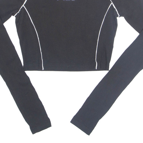 FILA Cropped Womens T-Shirt Black Long Sleeve XXS - Picture 5 of 6