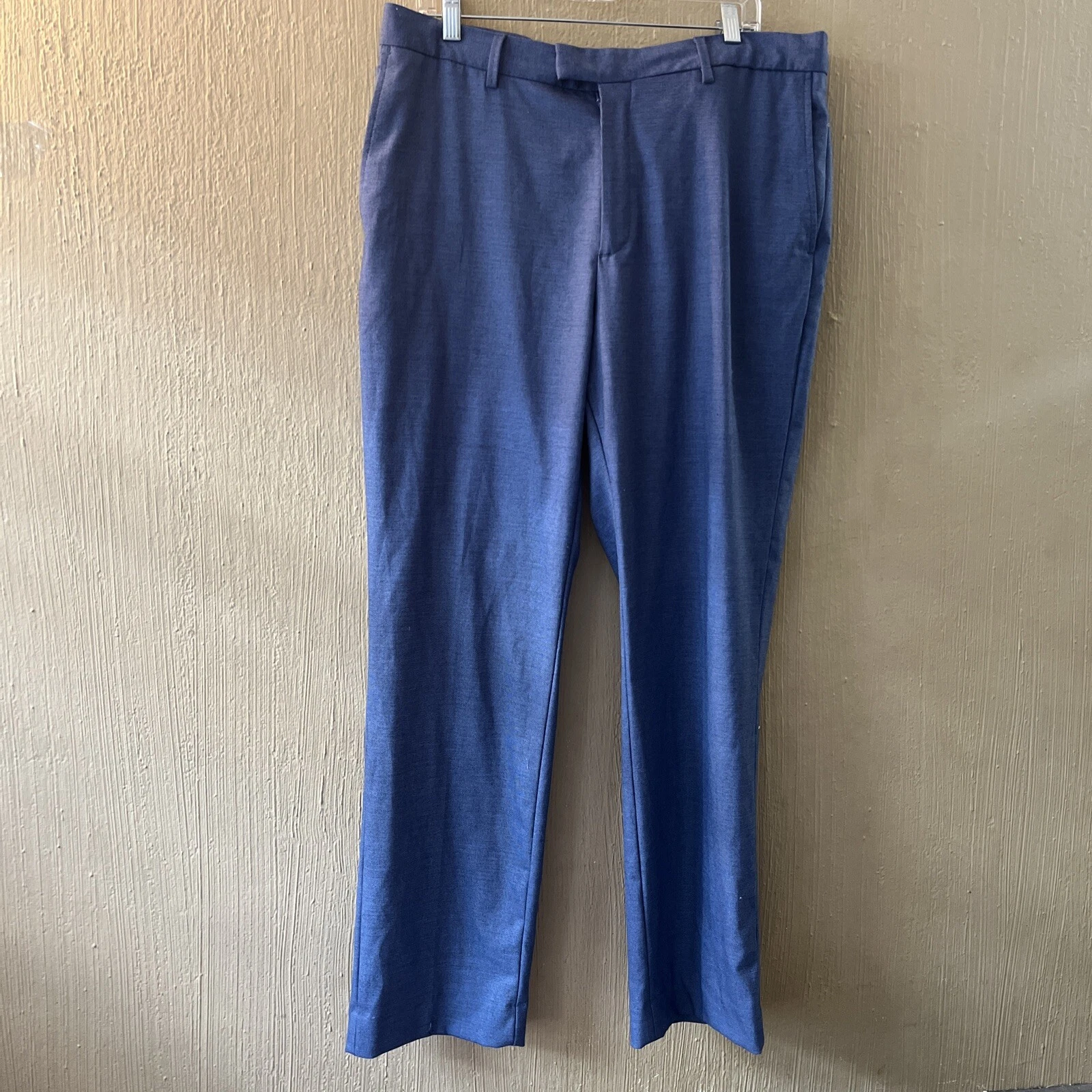 BANANA REPUBLIC Mens Blue Slim Fit Dress Pants Polyester Rayon 36x32 Trousers