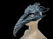 Plague Doctor Soft Mask Feather Top Halloween Festival Costume Party Scary Mask