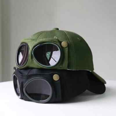 Aviator Hat with Attached Glasses Baseball Cap for Women Men Summer Novelty Cap