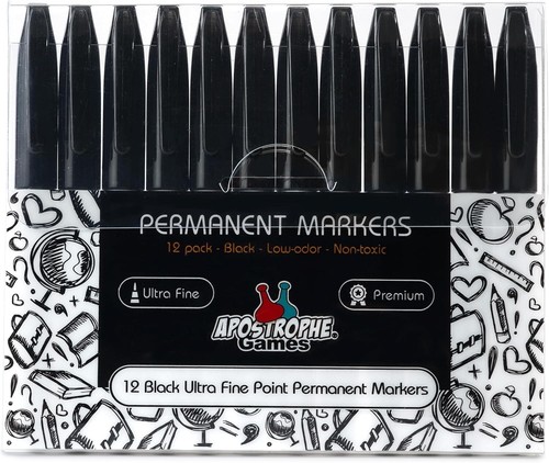 Ultra Fine Point Permanent Markers - 12 Black Pens - 第 2/4 張圖片