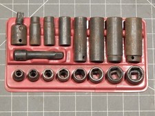 Mac 17Pc SAE 3/8 Drive Shallow Deep Impact Swivel Socket Set 5/16" 3/4" 6Pt Dr