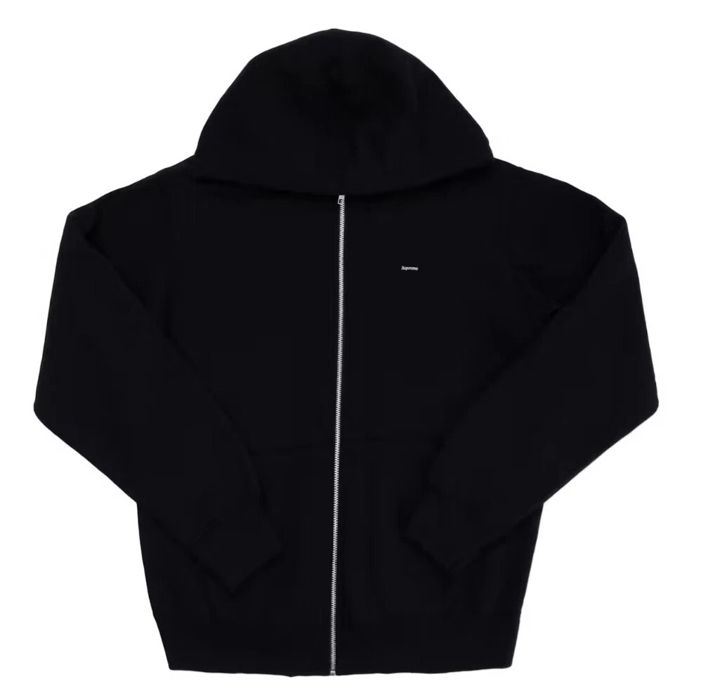SUPREME CONTRAST ZIP UP HOODED SWEATSHIRT SS18   Sz M Black Jacket Hoodie Street