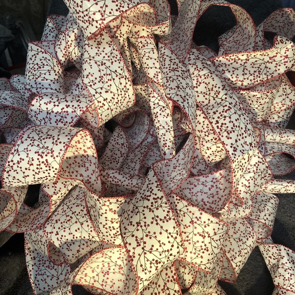 Ribbon Job Lot 10 Meters Crafting Kirkland Wired Edge Glitz Christmas