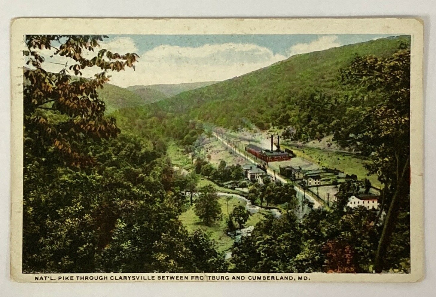 MD Postcard National Highway Clarysville & Frostburg Maryland 1923
