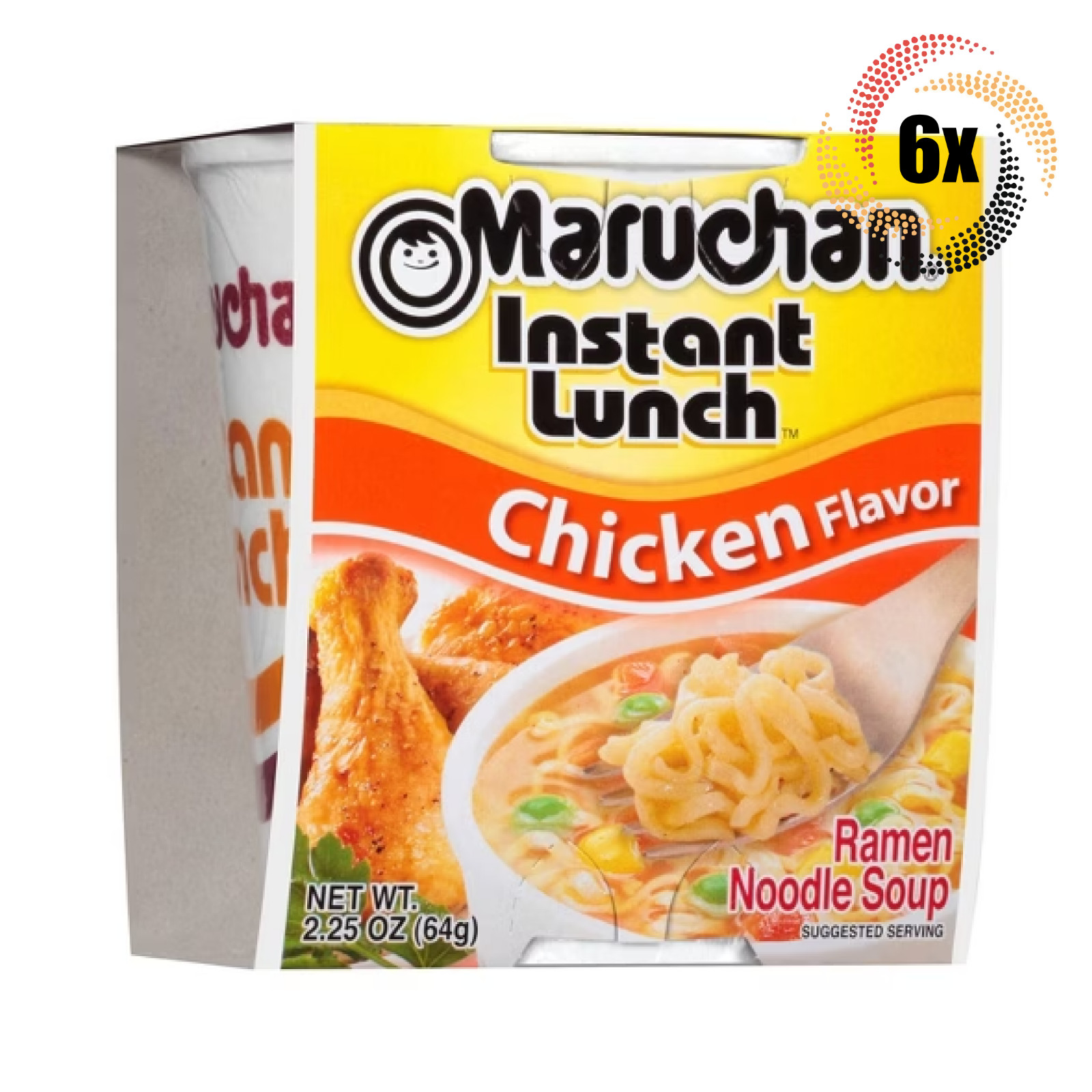 6x Cups Maruchan Instant Chicken Ramen Noodles | 2.25oz | Ready in 3 Minutes