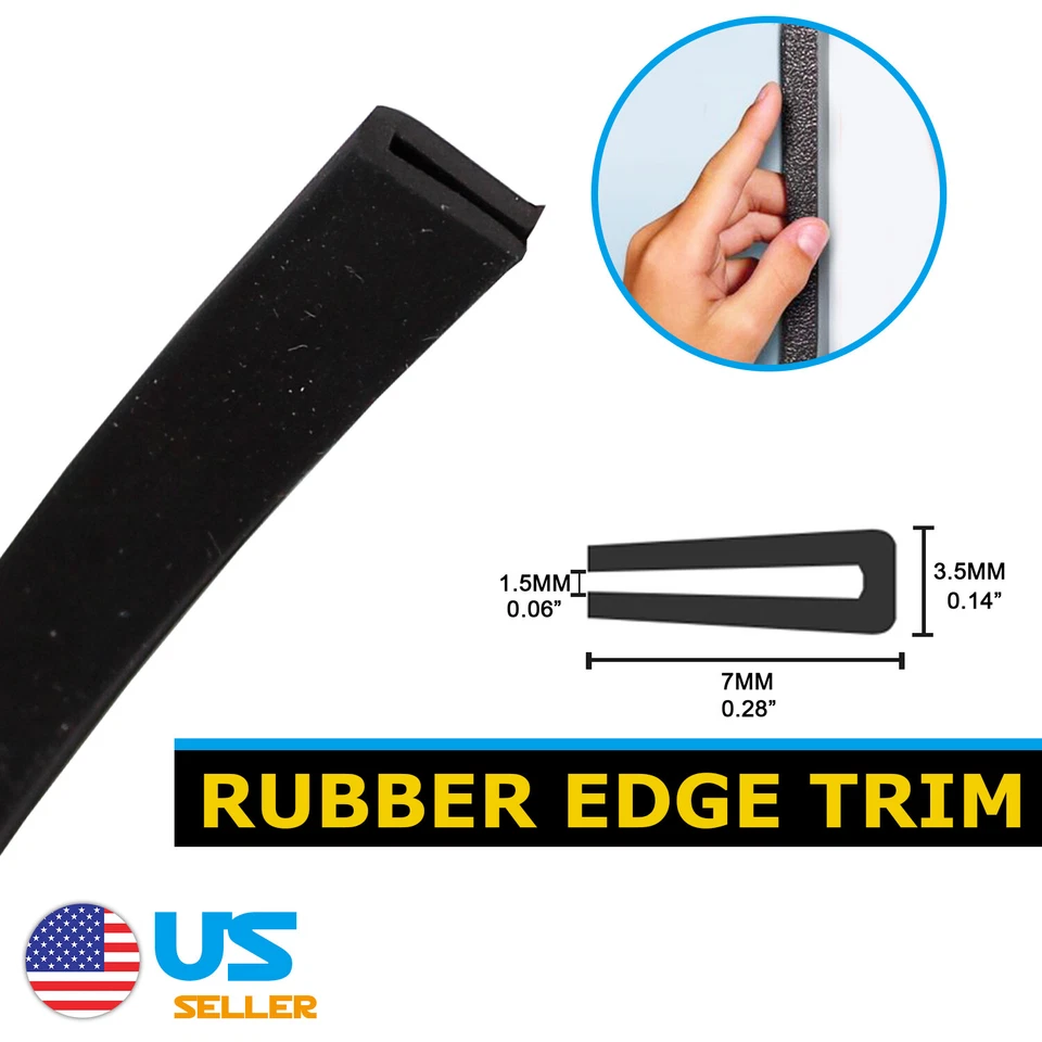 33ft Rubber U Channel Edge Trim Door Guard Seal Strip Protect Embellish Flexible - Image 2 of 4
