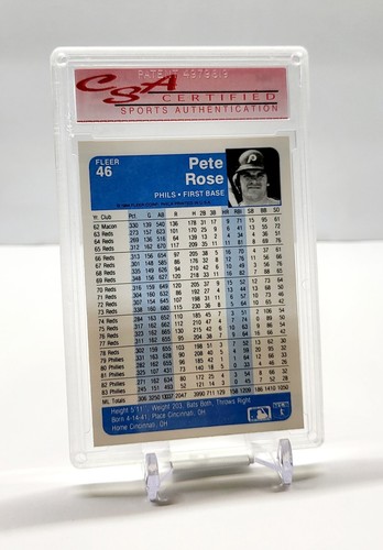 1984 Fleer #46 Pete Rose Philadelphia Phillies The Big Red Machine CSA MINT 9 - Imagen 2 de 2