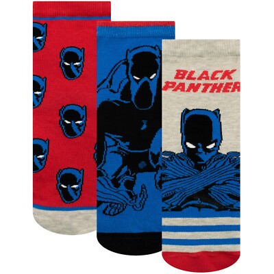Black Panther 3er-Pack Socken Kinder Jungen 3-5, 9-12, 12-3, 4-6 Multipack Streifen